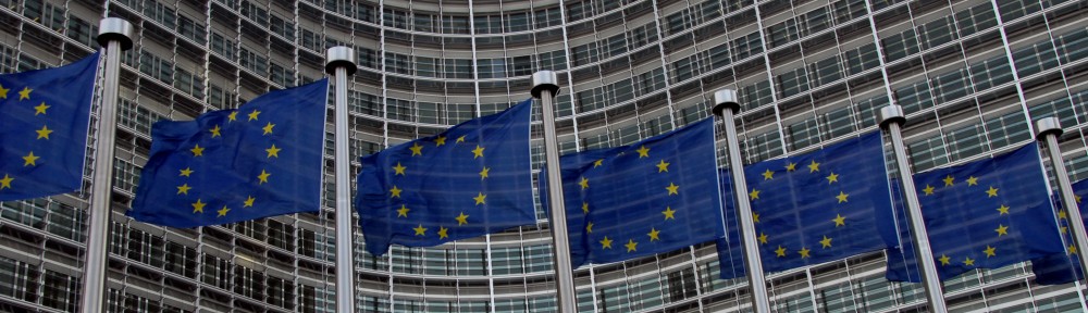 Flags outside the Berlaymont, European Commission headquarters